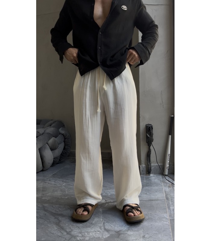 Baggy Keten Özel Kumaş Pantalon