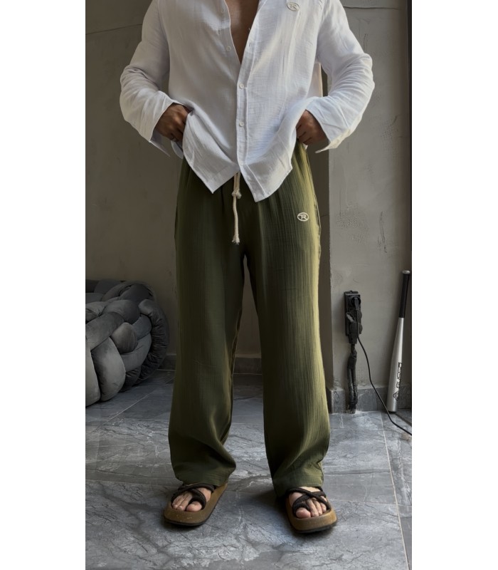 Baggy Keten Özel Kumaş Pantalon