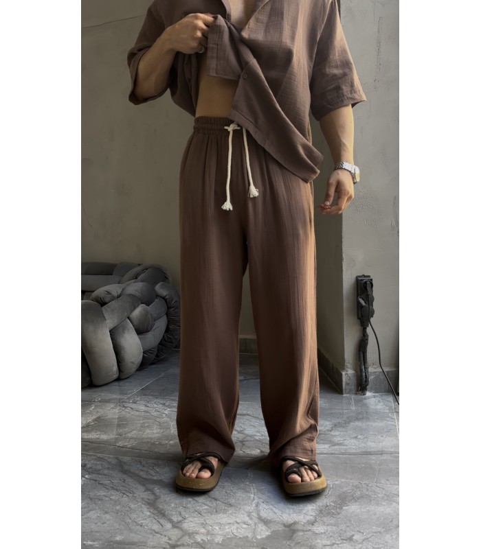 Baggy Keten Özel Kumaş Pantalon
