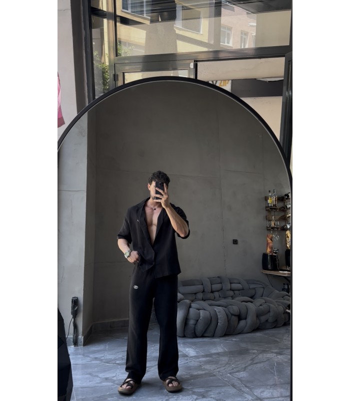 Oversize Keten Kisa Kol Takim