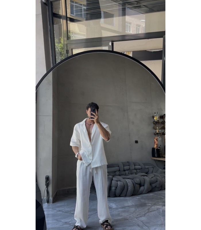 Oversize Keten Kisa Kol Takim