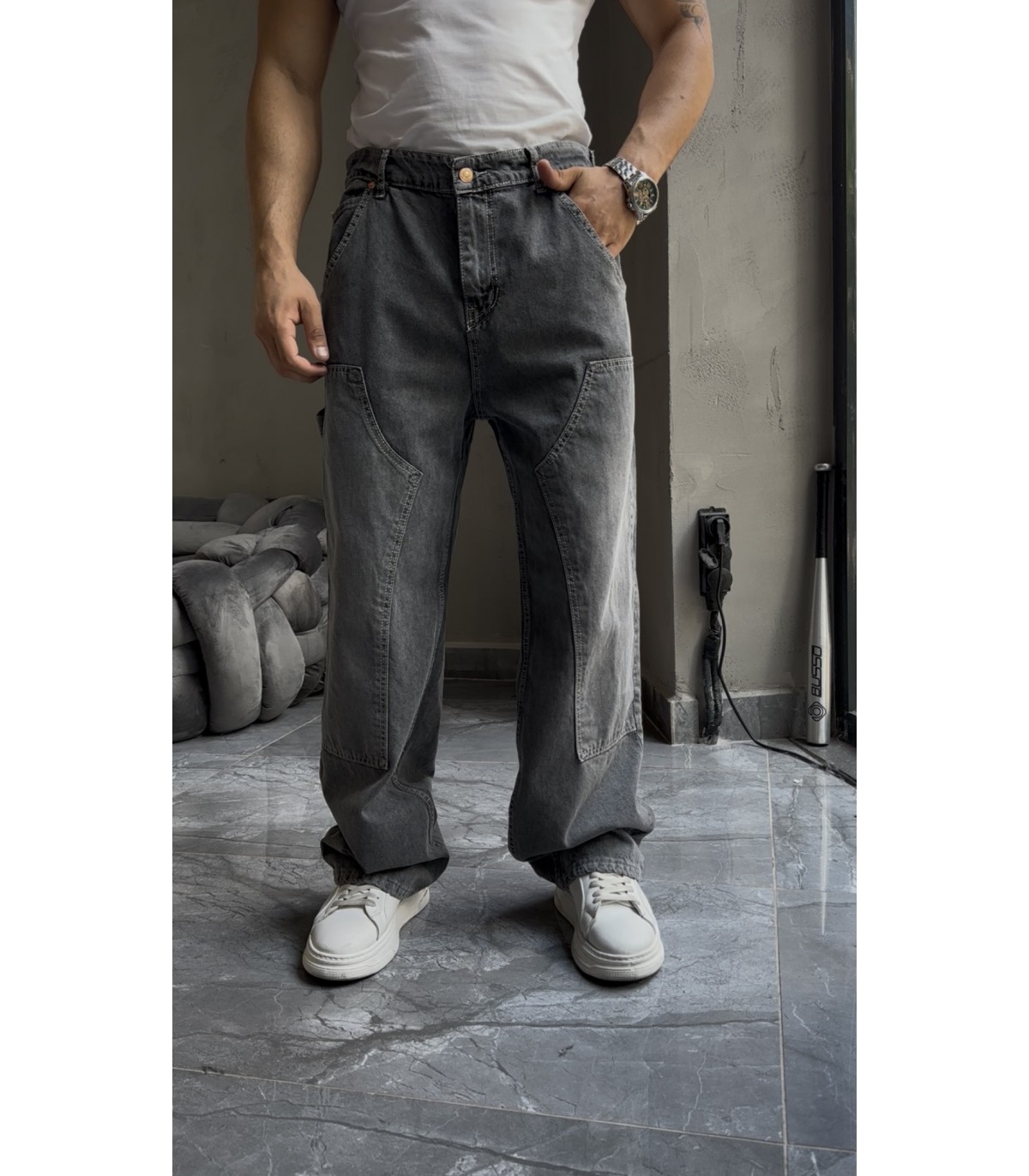 Panel Detayli Carpenter Jean