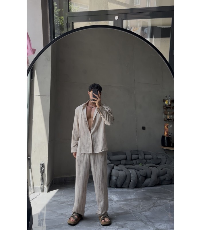 Yeni Sezon Oversize Kiwi Keten Takim
